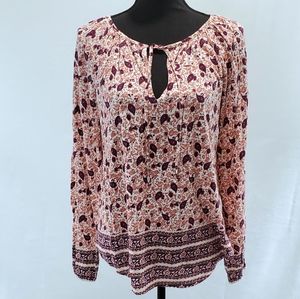 NWT Lucky Brand Women's Pink/Purple Paisley Flower